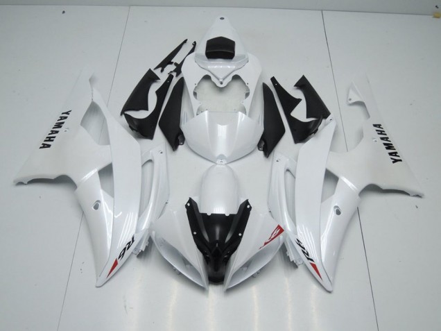 Blanc Nacré et Rouge Décalque Carénage Moto Yamaha R6 2008-2016 Blanc Nacré et Rouge Décalque Carénage Moto Yamaha R6 2008-2016