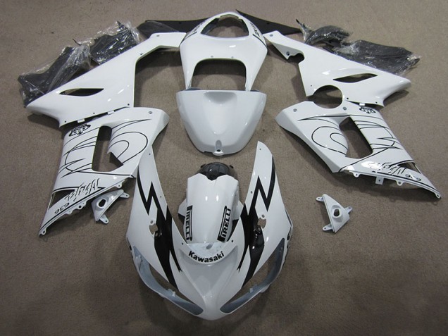 Blanc Ninja 636 Carénage Moto Kawasaki ZX6R 2005-2006 Blanc Ninja 636 Carénage Moto Kawasaki ZX6R 2005-2006