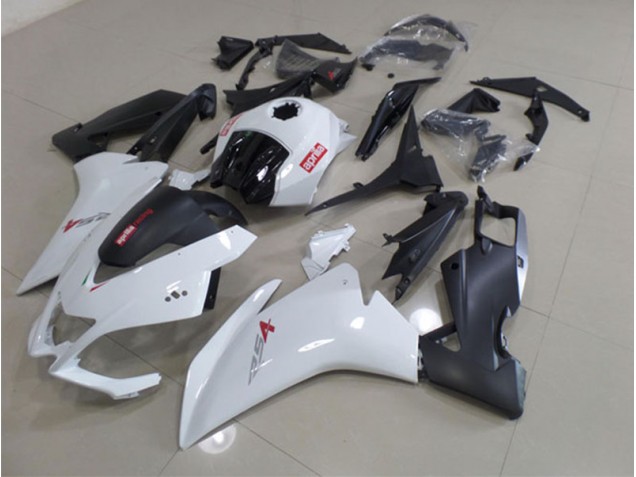 Blanc Noir Carénage Moto Aprilia RS4 50 125 2011-2018 Blanc Noir Carénage Moto Aprilia RS4 50 125 2011-2018
