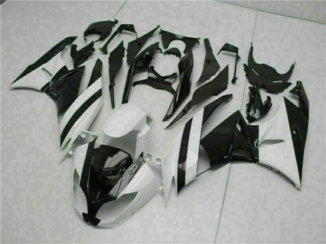 Blanc Noir Carénage Moto Kawasaki ZX6R 2009-2012 Blanc Noir Carénage Moto Kawasaki ZX6R 2009-2012