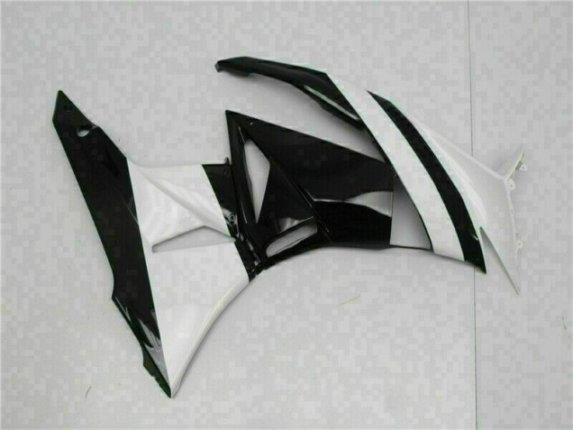 Blanc Noir Carénage Moto Kawasaki ZX6R 2009-2012 Blanc Noir Carénage Moto Kawasaki ZX6R 2009-2012