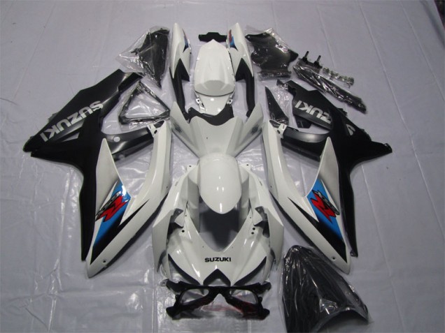 Blanc Noir Carénage Moto Suzuki GSXR 1000 K7 2007-2008 Blanc Noir Carénage Moto Suzuki GSXR 1000 K7 2007-2008