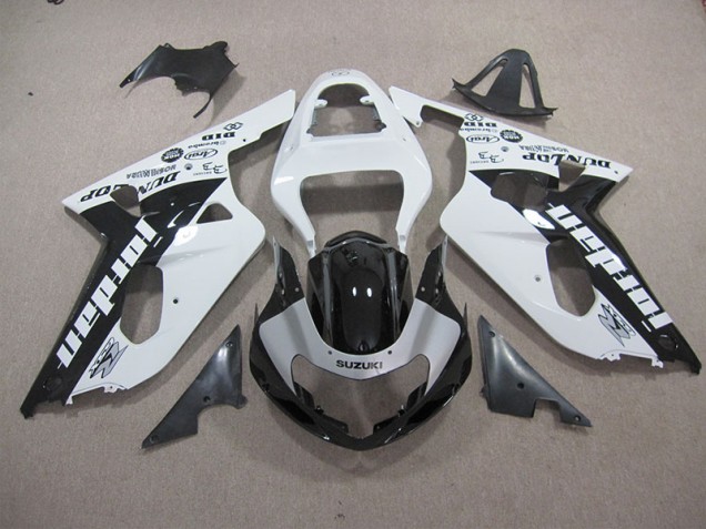 Blanc Noir Carénage Moto Suzuki GSXR 600 K1 K2 K3 2001-2003 Blanc Noir Carénage Moto Suzuki GSXR 600 K1 K2 K3 2001-2003