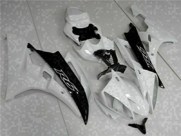 Blanc Noir Carénage Moto Yamaha R6 2006-2007 Blanc Noir Carénage Moto Yamaha R6 2006-2007