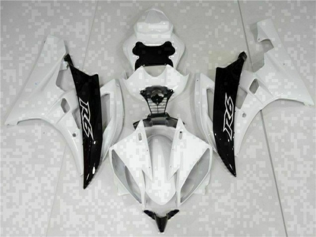 Blanc Noir Carénage Moto Yamaha R6 2006-2007 Blanc Noir Carénage Moto Yamaha R6 2006-2007