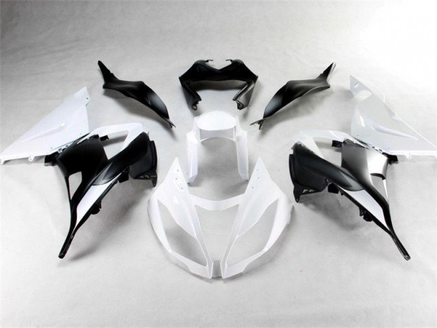 Blanc Noir Carénages Moto Kawasaki ZX6R 2013-2018 Blanc Noir Carénages Moto Kawasaki ZX6R 2013-2018