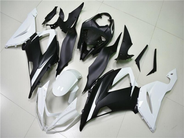 Blanc Noir Carénages Moto Kawasaki ZX6R 2013-2018 Blanc Noir Carénages Moto Kawasaki ZX6R 2013-2018