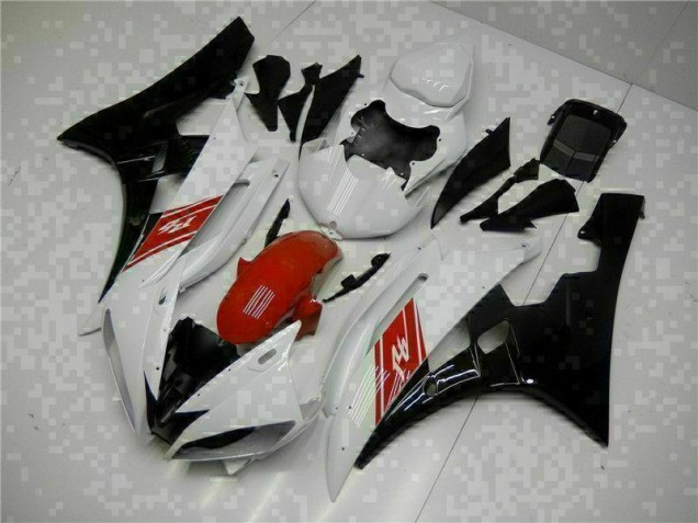 Blanc Noir Carrosserie Moto Yamaha R6 2006-2007 Blanc Noir Carrosserie Moto Yamaha R6 2006-2007
