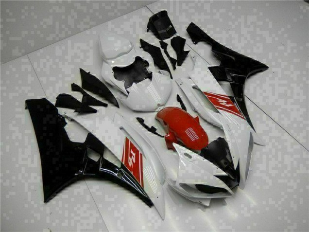 Blanc Noir Carrosserie Moto Yamaha R6 2006-2007 Blanc Noir Carrosserie Moto Yamaha R6 2006-2007