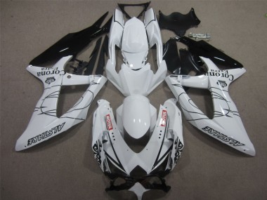 Blanc Noir Corona Extra Motul Carénage Moto Suzuki GSXR 600 K8 2008-2010