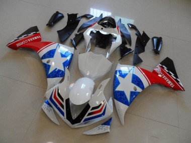 Blanc Noir Ducati Star Carénage Moto Yamaha R1 2009-2011