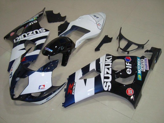 Blanc Noir Elf Carénage Moto Suzuki GSXR 1000 K3 2003-2004 Blanc Noir Elf Carénage Moto Suzuki GSXR 1000 K3 2003-2004