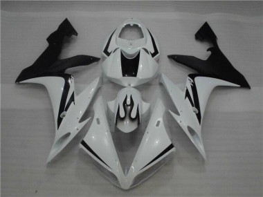 Blanc Noir Flamme Carénage Moto Yamaha R1 2004-2006