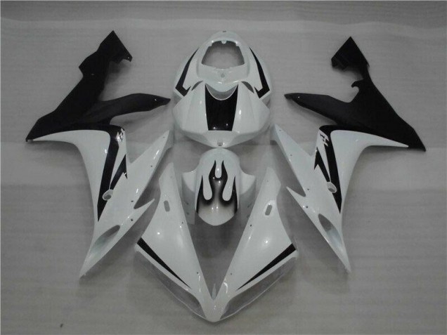 Blanc Noir Flamme Carénage Moto Yamaha R1 2004-2006 Blanc Noir Flamme Carénage Moto Yamaha R1 2004-2006