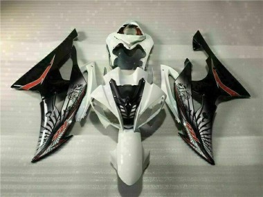 Blanc Noir Kit Carénages Motos Complet Yamaha R6 2008-2016