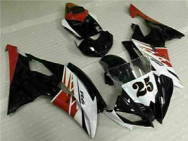 Blanc Noir Kit Carénages Motos Yamaha R6 2008-2016 Blanc Noir Kit Carénages Motos Yamaha R6 2008-2016
