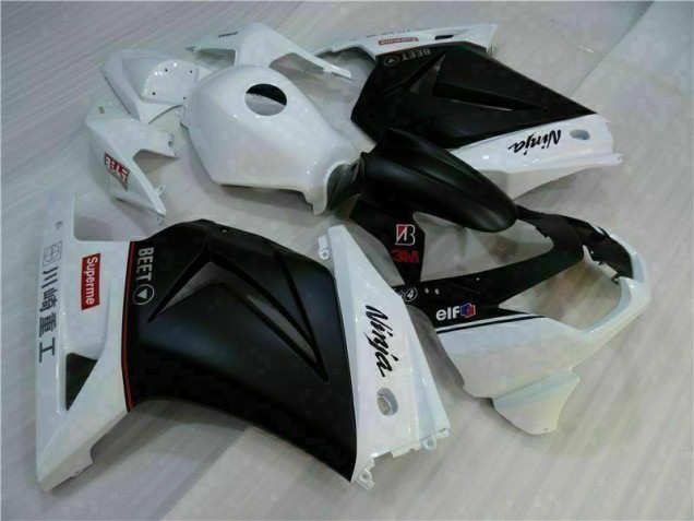 Blanc Noir Ninja Carénage Moto Kawasaki EX250 2008-2012 Blanc Noir Ninja Carénage Moto Kawasaki EX250 2008-2012