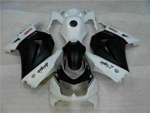 Blanc Noir Ninja Carénage Moto Kawasaki EX250 2008-2012 Blanc Noir Ninja Carénage Moto Kawasaki EX250 2008-2012