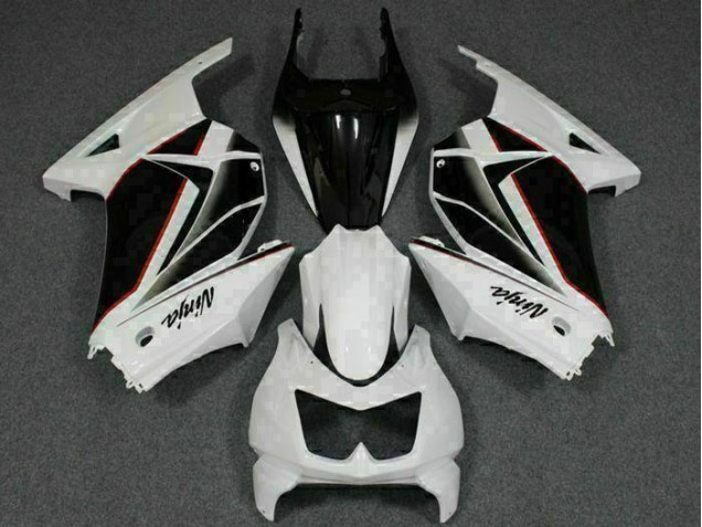 Blanc Noir Ninja Carénages Moto Kawasaki EX250 2008-2012 Blanc Noir Ninja Carénages Moto Kawasaki EX250 2008-2012