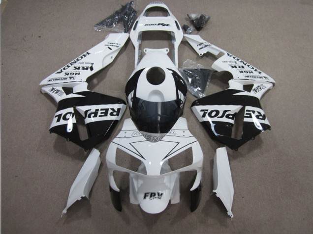 Blanc Noir Repsol Carénage Moto Honda CBR 600 RR 2003-2004 Blanc Noir Repsol Carénage Moto Honda CBR 600 RR 2003-2004