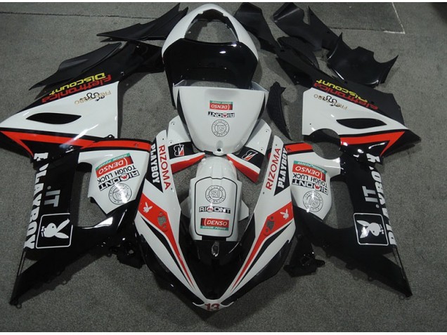 Blanc Noir Rizoma Playboy Carénages Moto Kawasaki ZX6R 2005-2006 Blanc Noir Rizoma Playboy Carénages Moto Kawasaki ZX6R 2005-2006