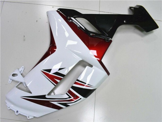 Blanc Noir Rouge Carénage Moto Kawasaki ZX6R 2007-2008 Blanc Noir Rouge Carénage Moto Kawasaki ZX6R 2007-2008