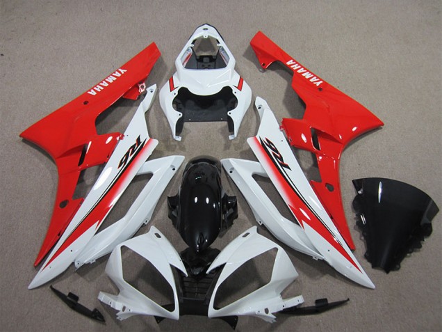 Blanc Noir Rouge Carénage Moto Yamaha R6 2006-2007 Blanc Noir Rouge Carénage Moto Yamaha R6 2006-2007