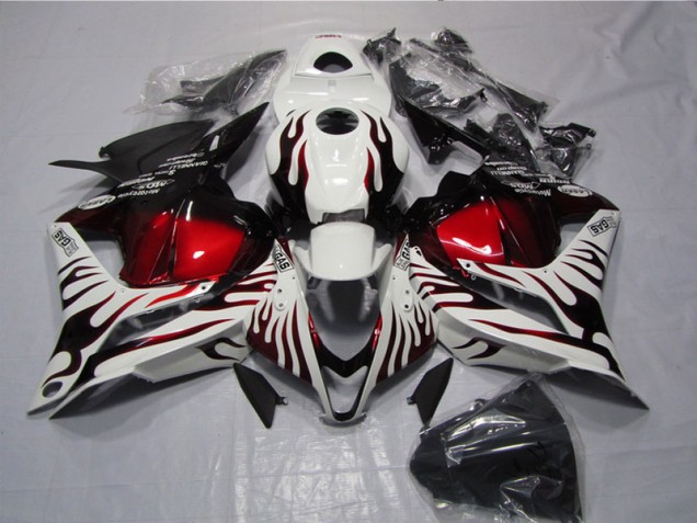Blanc Noir Rouge Flamme Carénage Moto Honda CBR 600 RR 2009-2012 Blanc Noir Rouge Flamme Carénage Moto Honda CBR 600 RR 2009-2012