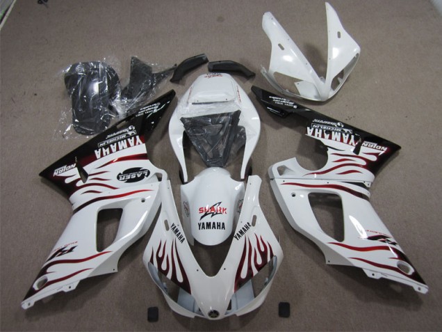 Blanc Noir Rouge Requin Carénage Moto Yamaha R1 2009-2011 Blanc Noir Rouge Requin Carénage Moto Yamaha R1 2009-2011