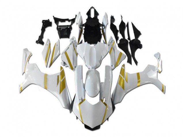 Blanc Or Carénage Moto Yamaha R1 2015-2019 Blanc Or Carénage Moto Yamaha R1 2015-2019