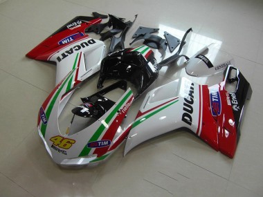 Blanc Rouge 46 Carénage Moto Ducati 1098 2007-2014