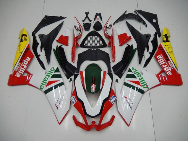 Blanc Rouge Alitalia Carénage Moto Aprilia RSV4 2009-2015 Blanc Rouge Alitalia Carénage Moto Aprilia RSV4 2009-2015