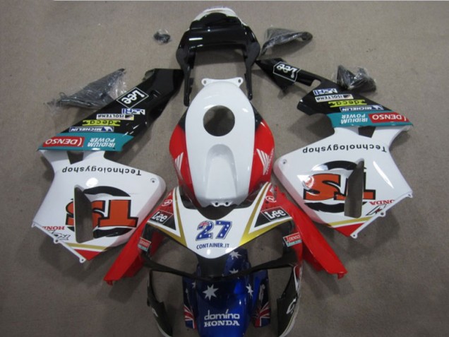 Blanc Rouge Bleu Lee 27 Carénage Moto Honda CBR 600 RR 2005-2006 Blanc Rouge Bleu Lee 27 Carénage Moto Honda CBR 600 RR 2005-2006