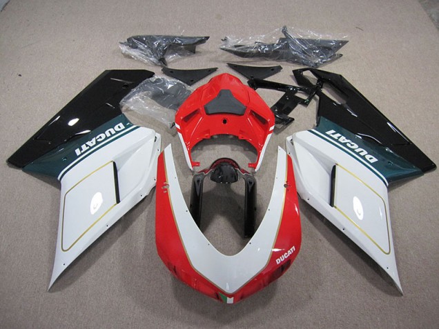 Blanc Rouge Carénage Moto Ducati 1098 848 2007-2014 Blanc Rouge Carénage Moto Ducati 1098 848 2007-2014