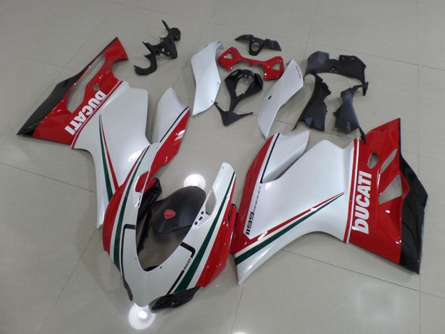 Blanc Rouge Carénage Moto Ducati 1199 2011-2014 Blanc Rouge Carénage Moto Ducati 1199 2011-2014