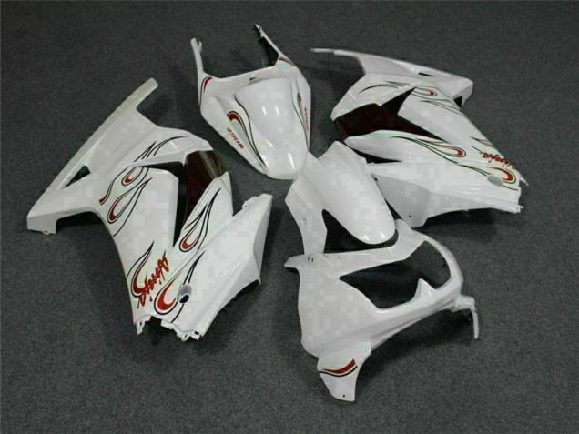 Blanc Rouge Carénage Moto Kawasaki EX250 2008-2012
