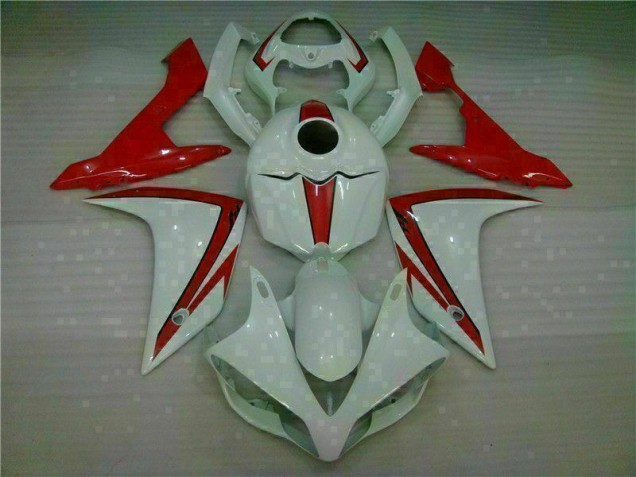 Blanc Rouge Carénage Moto Yamaha R1 2007-2008 Blanc Rouge Carénage Moto Yamaha R1 2007-2008