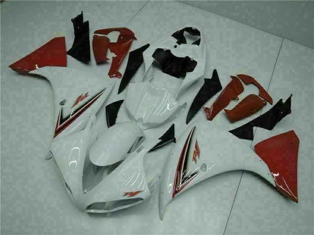 Blanc Rouge Carénage Moto Yamaha R1 2009-2011 Blanc Rouge Carénage Moto Yamaha R1 2009-2011