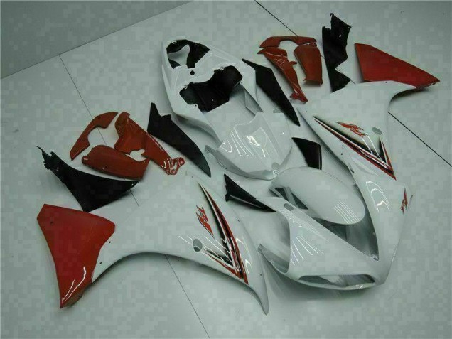 Blanc Rouge Carénage Moto Yamaha R1 2009-2011 Blanc Rouge Carénage Moto Yamaha R1 2009-2011