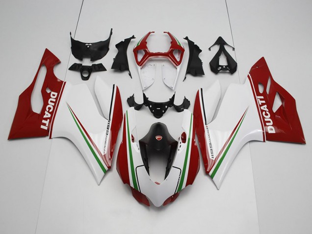 Blanc Rouge Carénages Moto Ducati 1199 2011-2014 Blanc Rouge Carénages Moto Ducati 1199 2011-2014