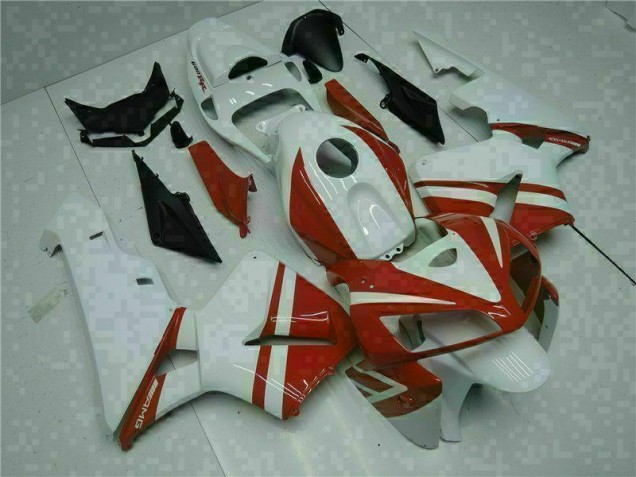 Blanc Rouge Carénages Moto Honda CBR 600 RR 2005-2006 Blanc Rouge Carénages Moto Honda CBR 600 RR 2005-2006