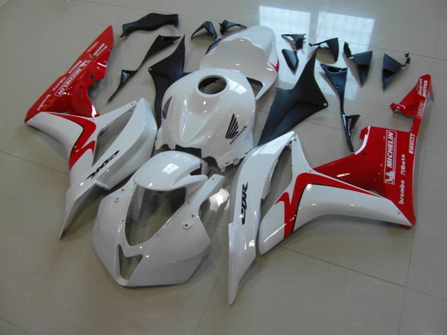 Blanc Rouge Courses Version Carénage Moto Honda CBR 600 RR 2007-2008 Blanc Rouge Courses Version Carénage Moto Honda CBR 600 RR 2007-2008