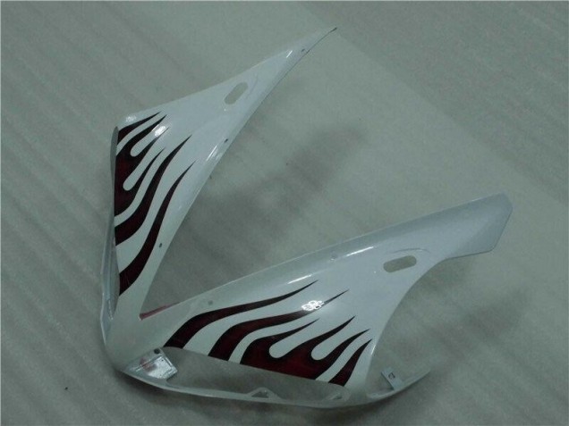 Blanc Rouge Flamme Carénage Moto Yamaha R1 2004-2006 Blanc Rouge Flamme Carénage Moto Yamaha R1 2004-2006