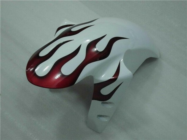 Blanc Rouge Flamme Carénage Moto Yamaha R1 2004-2006 Blanc Rouge Flamme Carénage Moto Yamaha R1 2004-2006