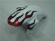 Blanc Rouge Flamme Carénage Moto Yamaha R1 2004-2006 Blanc Rouge Flamme Carénage Moto Yamaha R1 2004-2006