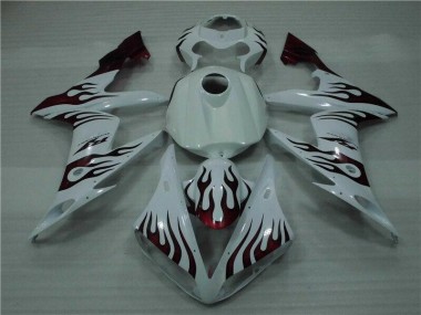 Blanc Rouge Flamme Carénage Moto Yamaha R1 2004-2006