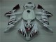 Blanc Rouge Flamme Carénage Moto Yamaha R1 2004-2006 Blanc Rouge Flamme Carénage Moto Yamaha R1 2004-2006