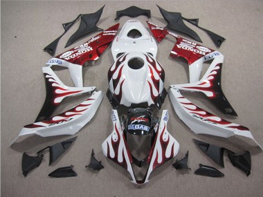 Blanc Rouge Flamme Requin Carénage Moto Honda CBR 1000 RR 2004-2005