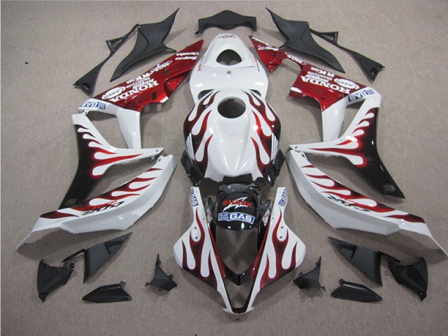 Blanc Rouge Flamme Requin Carénage Moto Honda CBR 600 RR 2007-2008 Blanc Rouge Flamme Requin Carénage Moto Honda CBR 600 RR 2007-2008