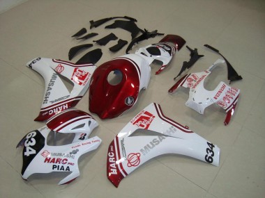 Blanc Rouge HARC Pro PIAA 634 Carénage Moto Honda CBR 1000 RR 2008-2011